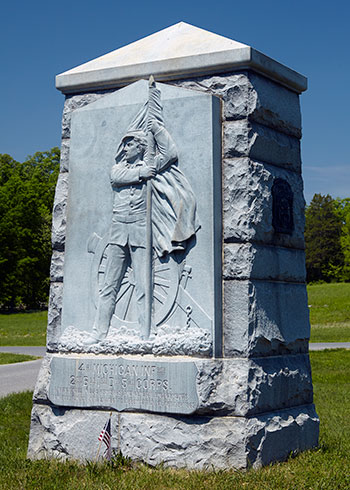 4th Michigan Infantry monument at Gettysburg. Image 2015 Look Around You Ventures, LLC.